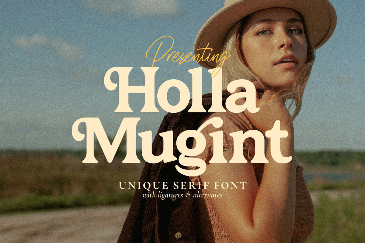 Holla Mugint - Unique Serif Font, a Serif Font by Fype Co. (Photo 1 of 6)