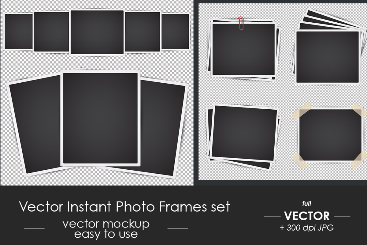 Vector Instant Photo Frames set, a Print Template by OKart.studio (Photo 1 of 5)