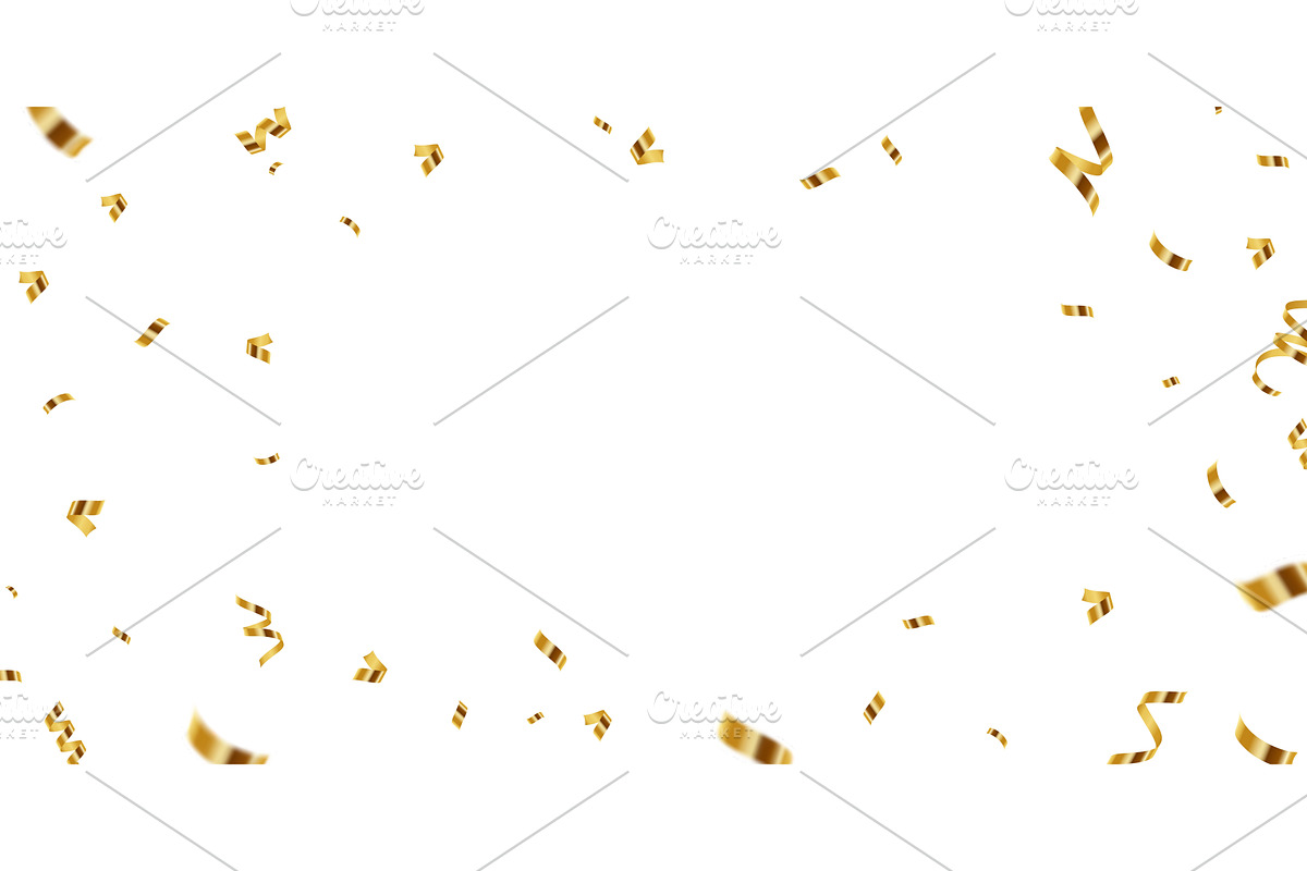 Golden confetti background, an Object Illustration by Valerie Bodnar