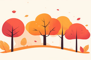 Vibrant autumn trees, falling leaves, a Photo by Beautiful things