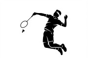 60 Badminton Player Smash Silhouette, a Person Illustration by Amazin_art (Thumbnail 33 of 37)