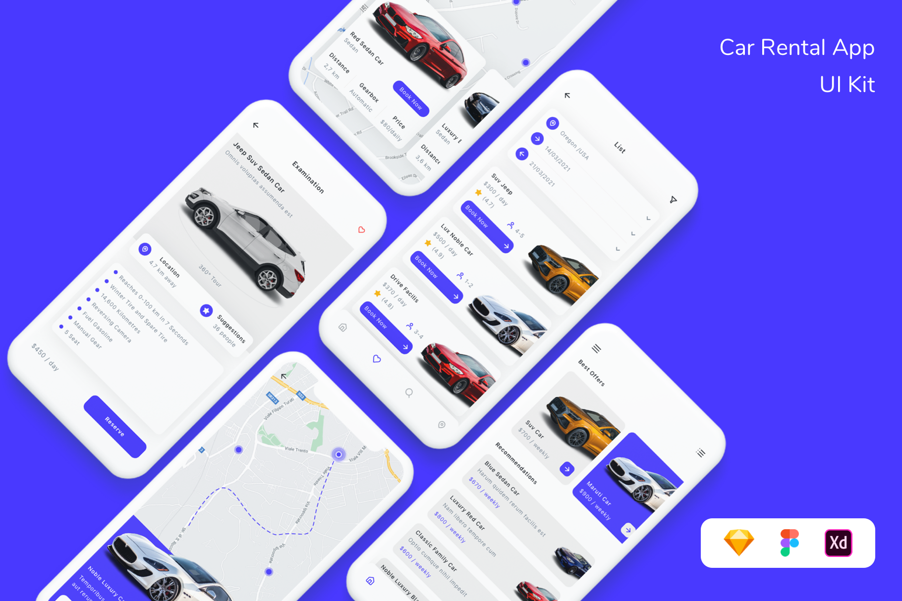 Car Rental App UI Kit, an App Template by Betush