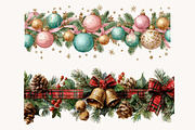 Watercolor Christmas Garland Borders, an Illustration by Designworld (Thumbnail 4 of 11)