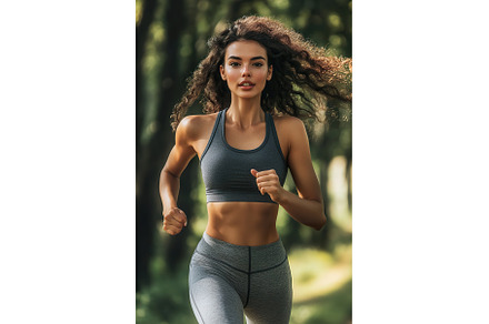 Active multiracial woman jogging in, a Sports & Recreation Photo by Lermont51