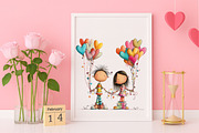 Whimsical Valentine's Day Couple, an Illustration by Canvas Craft (Thumbnail 5 of 6)