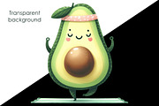 Watercolor Yoga Avocado PNG Clipart, a Food Illustration by Whimsy Brush Studio (Thumbnail 5 of 6)