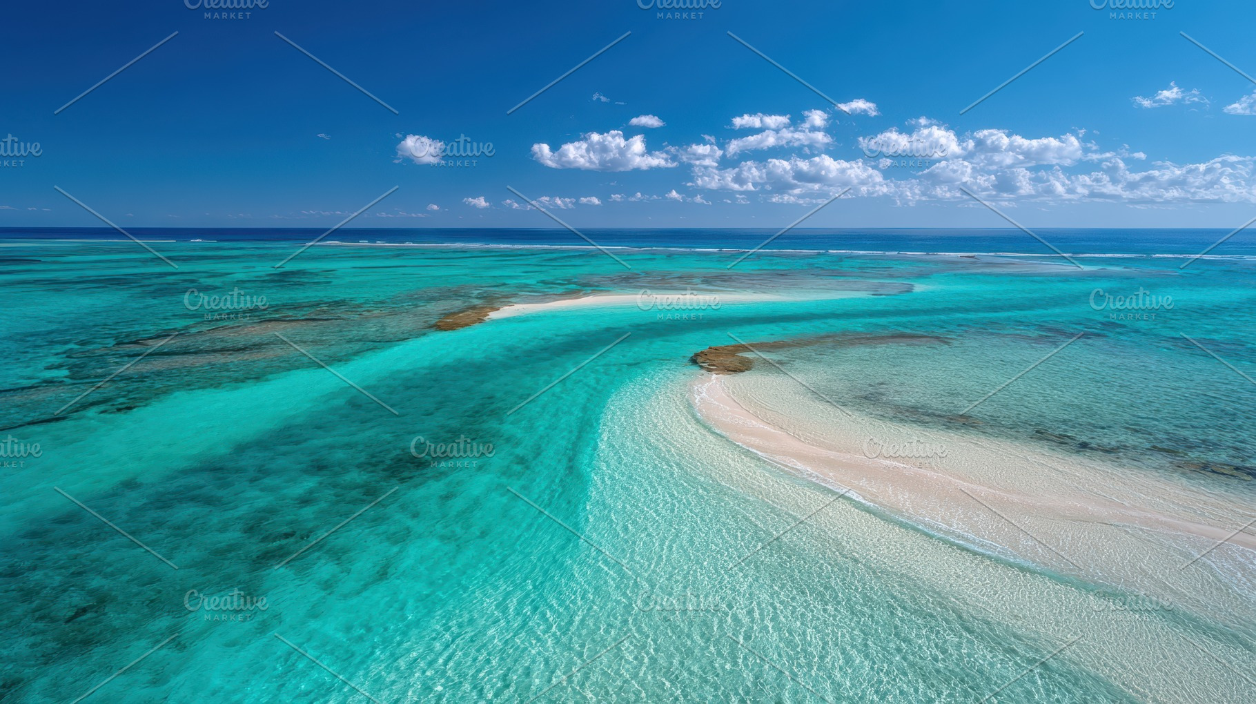 Aerial view of turquoise sea and white sandbar, a Nature Photo by AlyaAnd