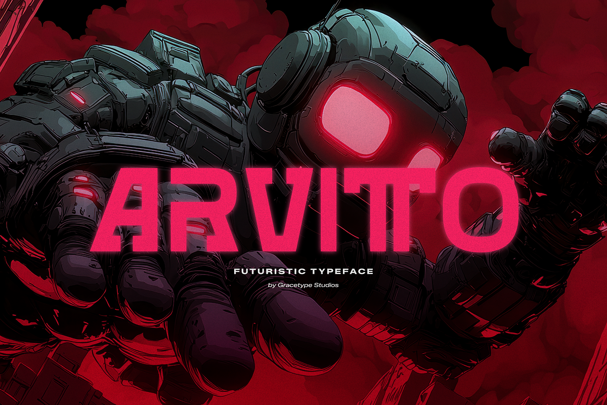 Arvitto | Futuristic Typeface, a Sans Serif Font by gracetype_studio (Photo 1 of 12)
