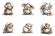 Cute peeking Easter animals clipart, an Illustration by CreationArt (Thumbnail 3 of 7)