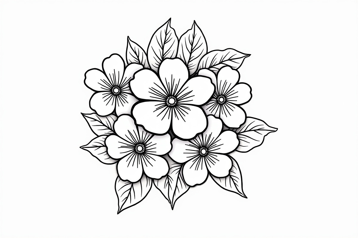 Floral Coloring Book for Adults Set, an Illustration by Creativeshirt (Photo 3 of 9)