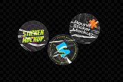 Transparent Plastic Sticker Mockups, an Advertising Mockup by MahmoudWally (Thumbnail 2 of 5)