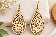 Leaf Teardrop Earrings Laser Cut SVG, an Object Graphic by Canvas Craft (Thumbnail 3 of 4)