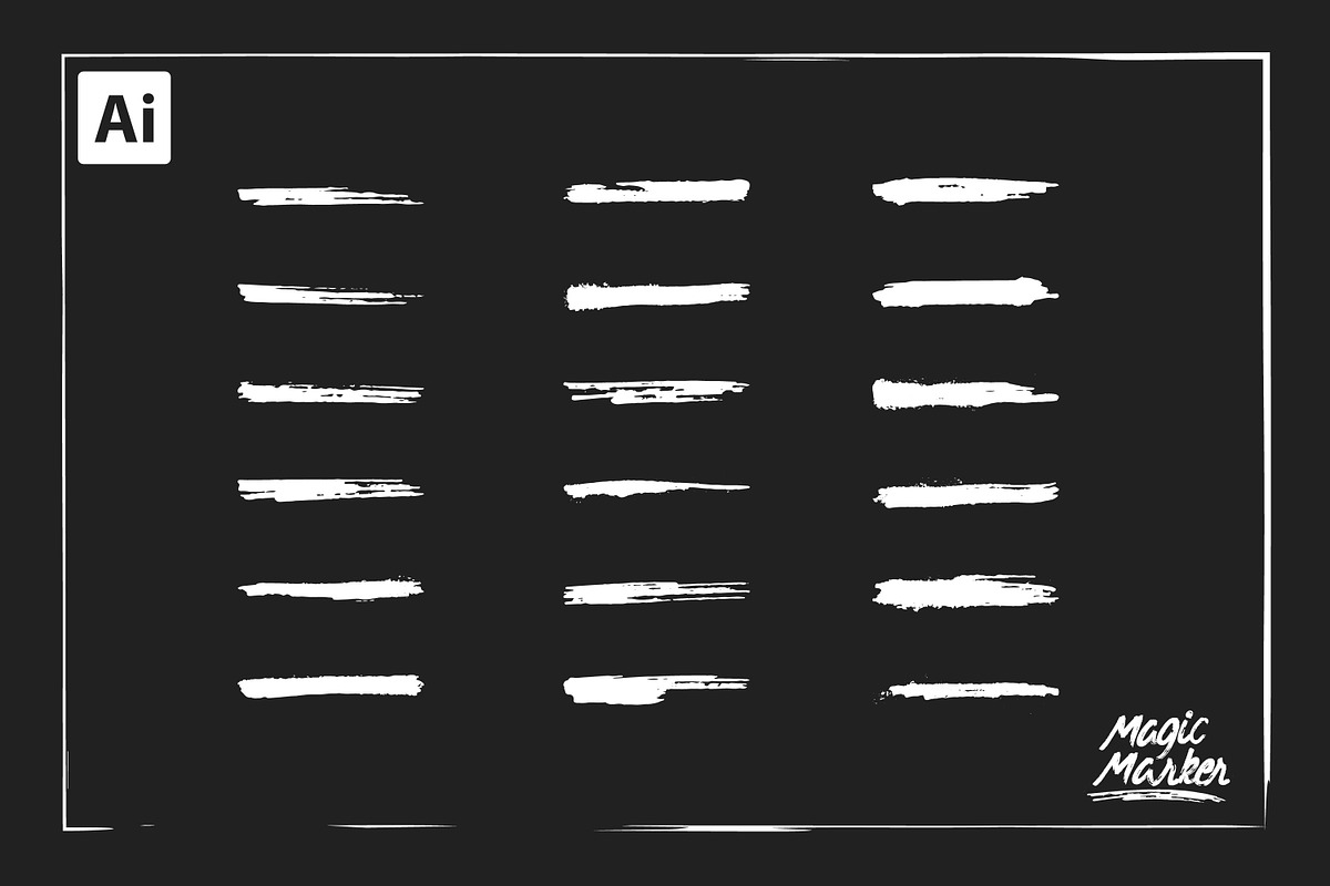 Marker Brushes For Illustrator, a Brush Add-On by AndrewPixel (Photo 2 of 5)
