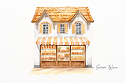 Bakery Storefront Watercolor Clipart, a Work Illustration by New-School-Wave (Thumbnail 2 of 5)