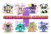 Set of cute cartoon animals, an Animal Illustration by KENO Mascots (Thumbnail 1 of 9)