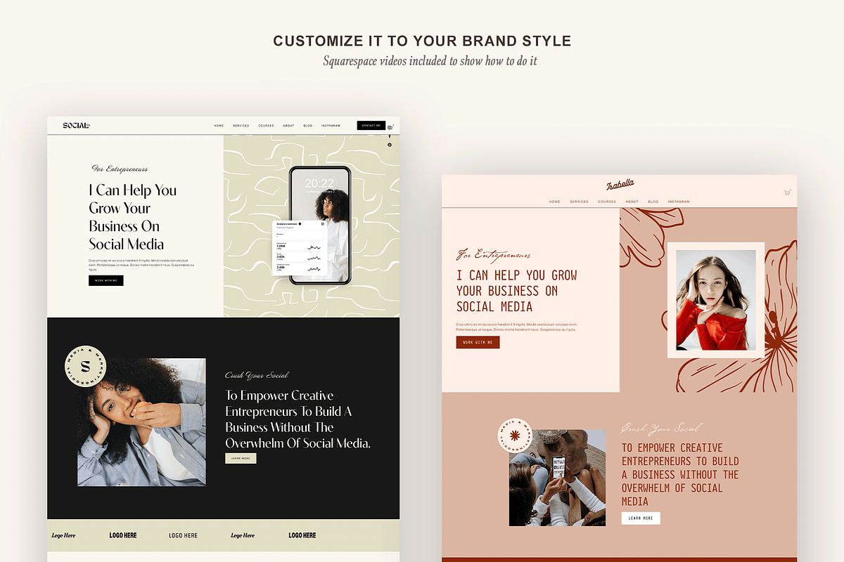 Squarespace 7.1 Template: Social, a Websites & App Template by Kseniia_Design (Photo 7 of 10)