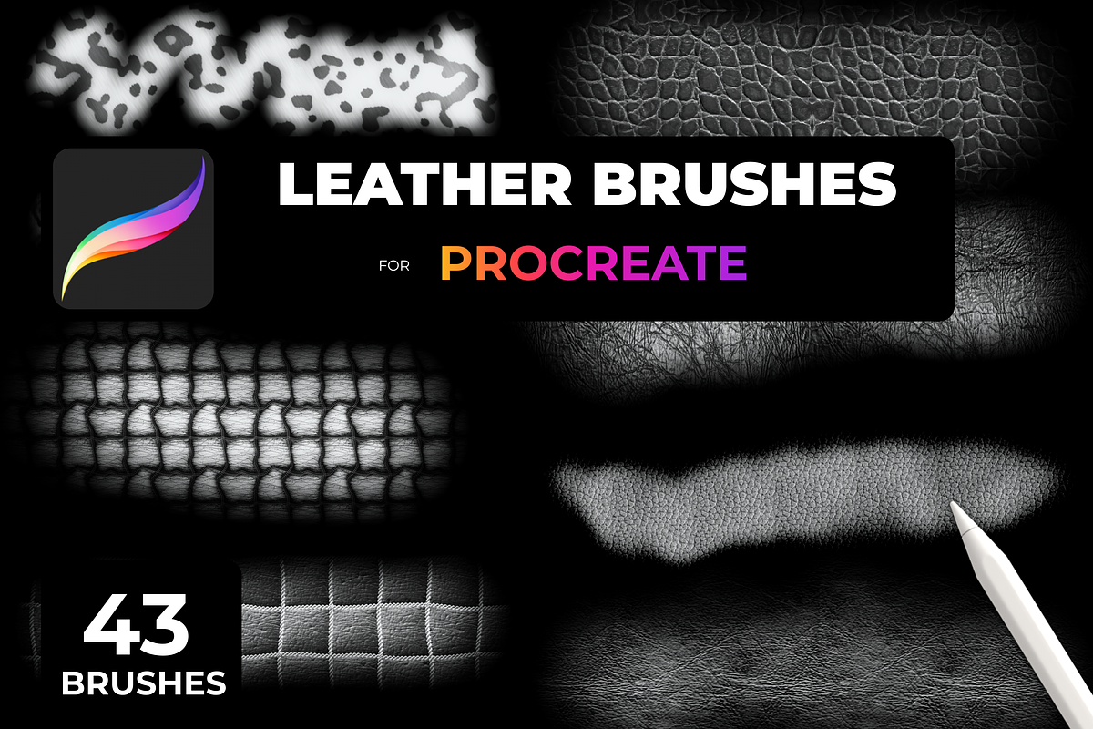 LEATHER brushes for   PROCREATE, a Brush Add-On by Graphics Resources (Photo 4 of 11)