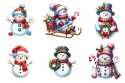 Christmas Snowman PNG Bundle, an Illustration by DreamArtGraphic (Thumbnail 2 of 5)