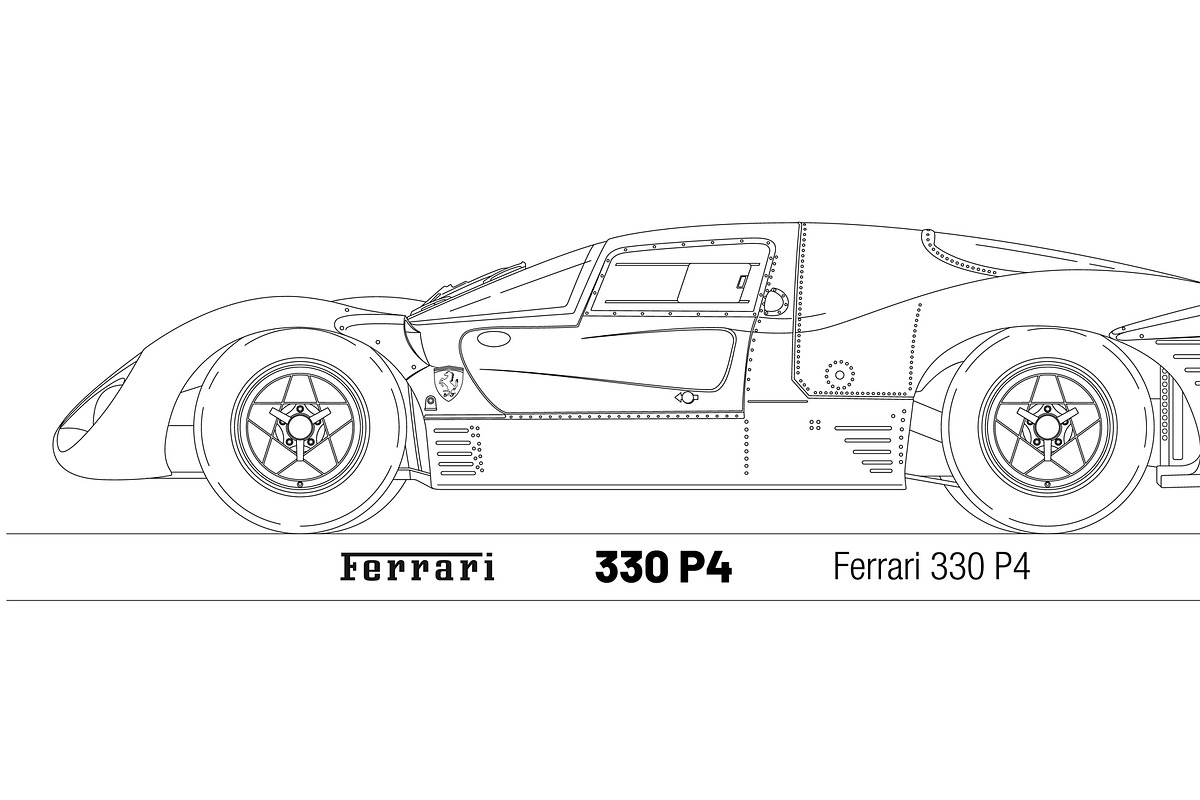 Ferrari 330 P4 vintage sport car, a Sport Illustration by frizio