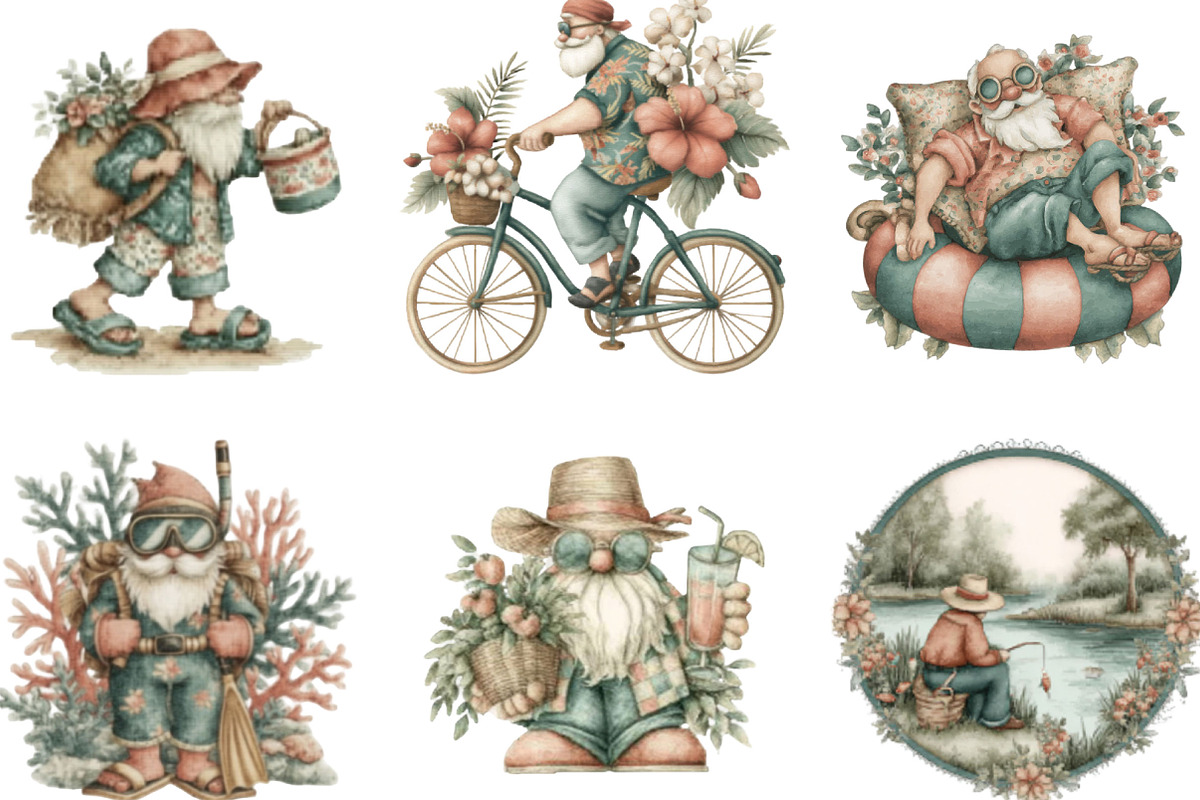 Whimsical Summer Grandpa Clipart, an Illustration by Designking (Photo 5 of 5)