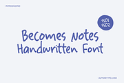 Becomes Notes Handwritten Font, a Handwritten Font by alphArtype (Thumbnail 1 of 11)