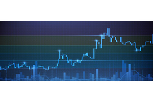 Stock market chart, blue candlestick, a Finance Illustration by art PVP - market