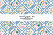 blue lattice tile seamless pattern, a Pattern Graphic by Pink Studio Art (Thumbnail 1 of 4)