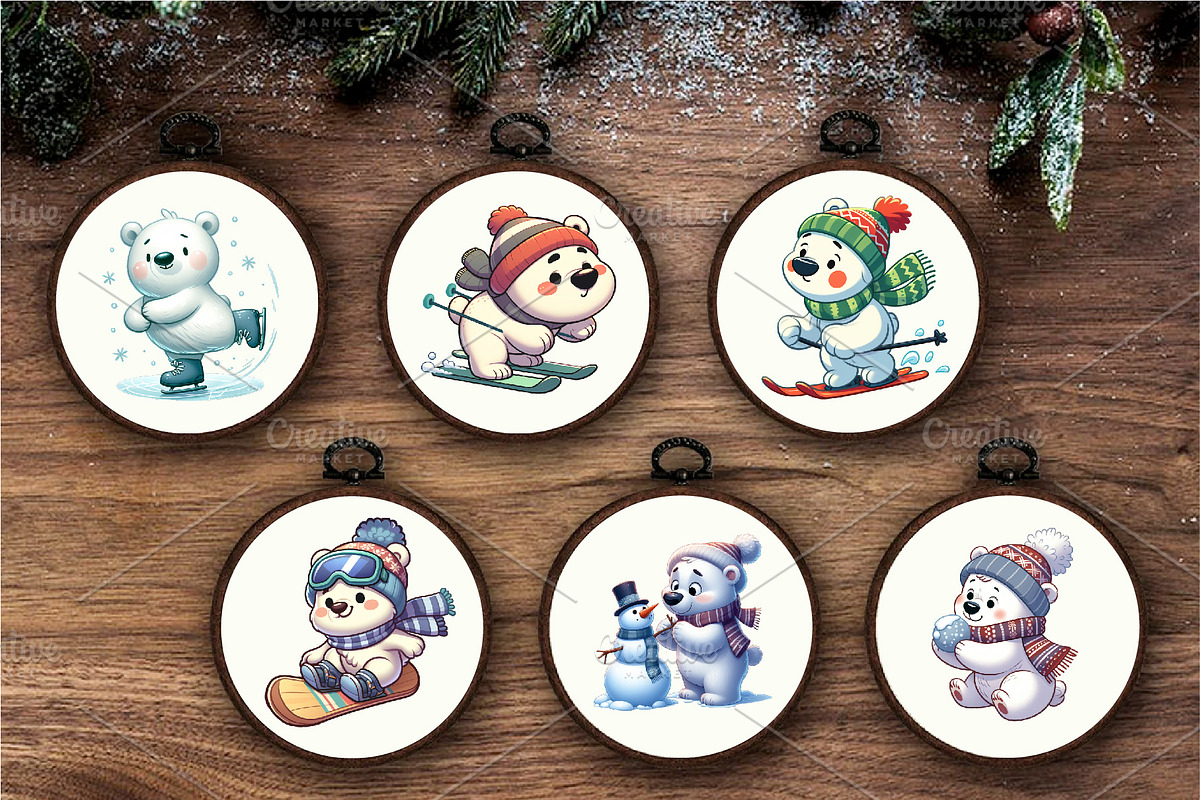Cute Polar bear. Clipart, PNG., an Animal Illustration by KENO Mascots (Photo 5 of 8)