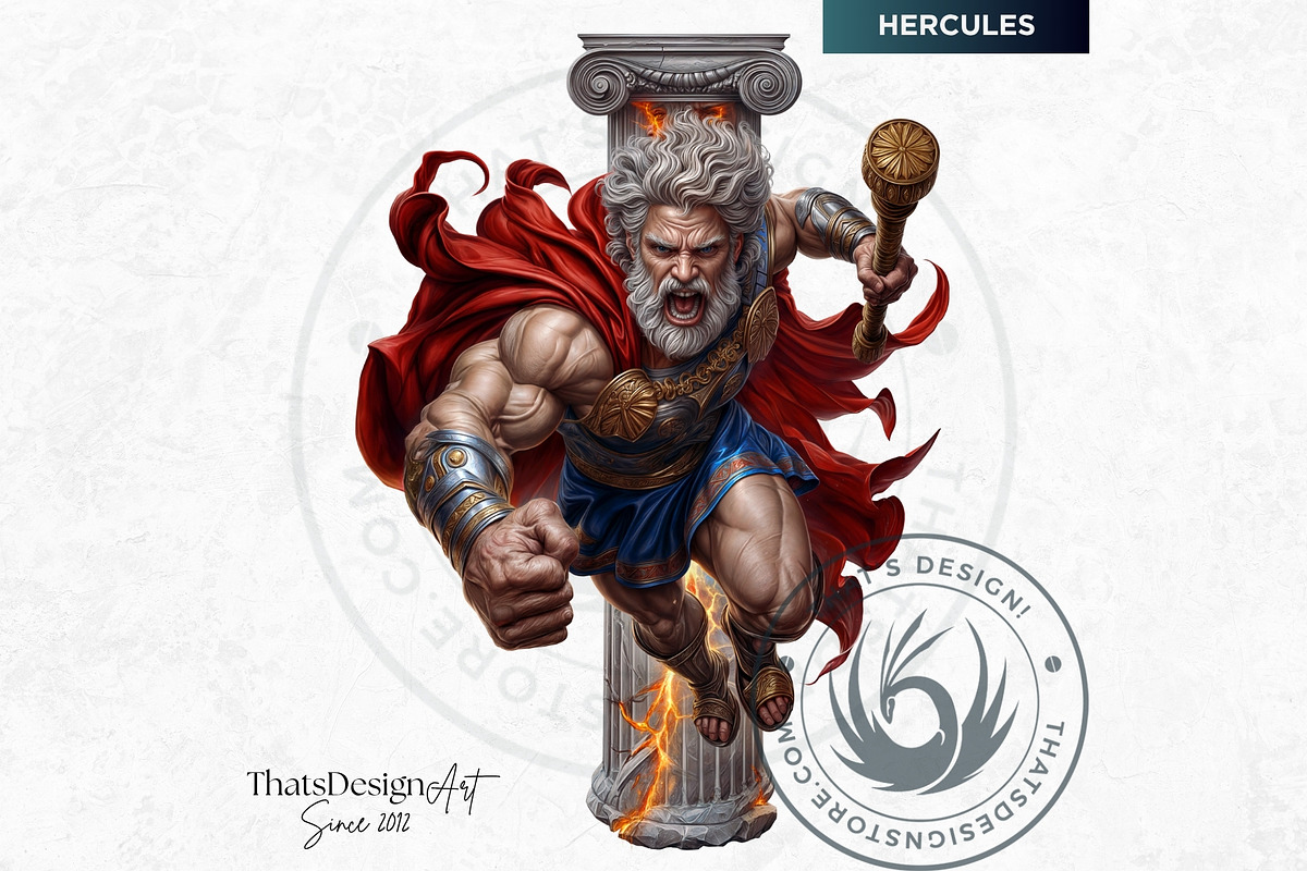 Legendary Greek heroes Clipart set, a Person Illustration by ThatsDesignArt (Photo 4 of 10)
