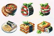 Watercolor Italian Food Clipart, an Illustration by CreationArt (Thumbnail 4 of 5)