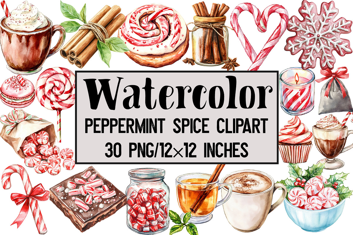 Peppermint Spice Clipart, an Illustration by Design Market (Photo 1 of 3)