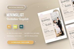 Minimalist - Wedding Invitation, an Invitation Template by StreaksideStd
