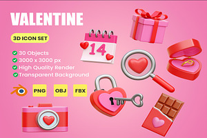 Valentine 3D Icon Illustrations, a Finance Illustration by Lumina_ui_ux202