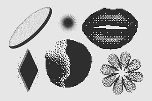 120 Vector Dither Textured Clip Arts