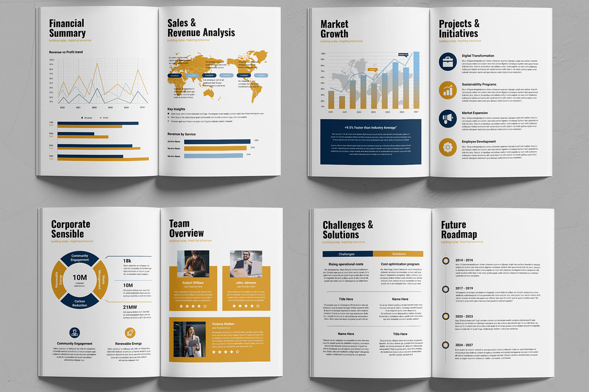 Professional Company Annual Report, a Brochure Template by MightyDesign (Photo 3 of 6)