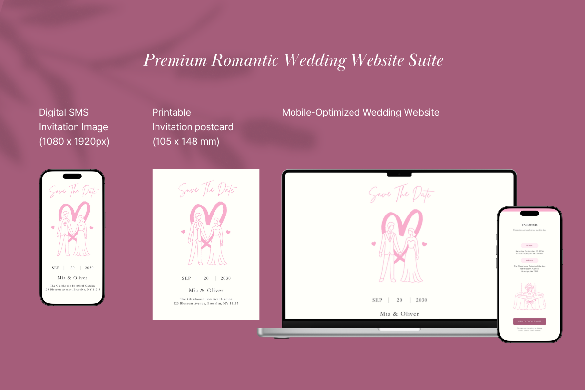 Romantic Line Art Wedding Website, a Landing Page Template by batang (Photo 3 of 5)