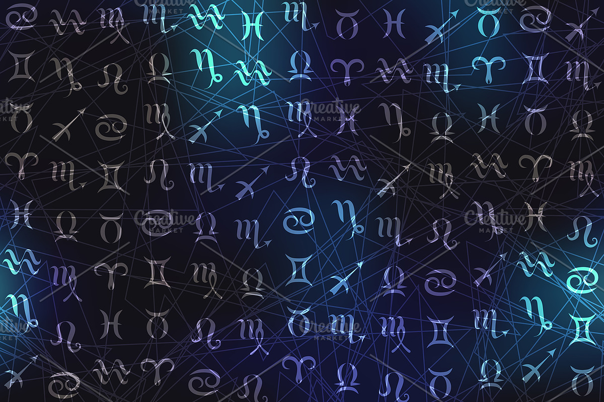 Astrology set. Seamless patterns., an Object Illustration by tkdesign (Photo 7 of 10)