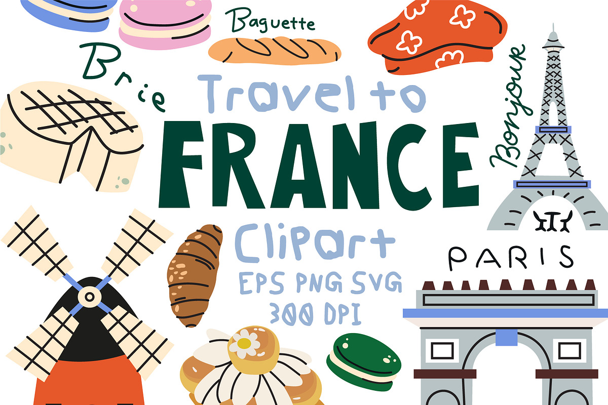 France Travel Vector Clipart, a Decorative Illustration by Luamor (Photo 1 of 5)