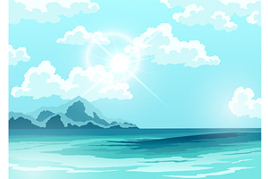 Rocky shore of the beach, an Illustration by Things for designers