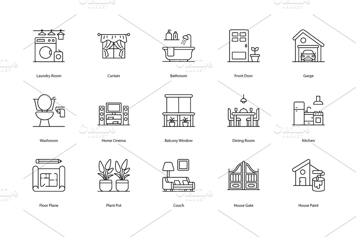 interior Design icons, an Icon by Vector Squad (Photo 2 of 5)