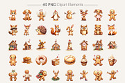 UglyCute Gingerbread Clipart Bundle, an Illustration by Artnoy (Thumbnail 2 of 8)