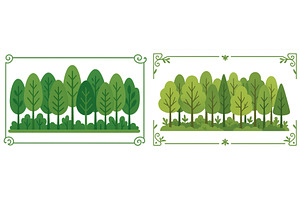 Green forest landscape with lush, an Illustration by ZinetroN