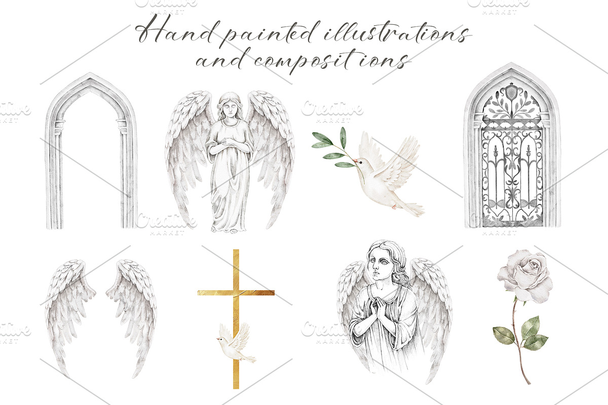 Heavenly Watercolor Clip art, a Decorative Illustration by Eves_Aquadreams (Photo 2 of 6)