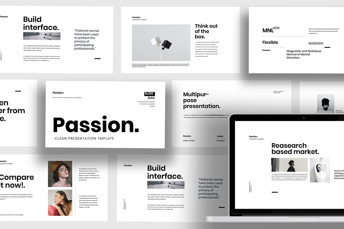 Passion - Minimal powerpoint, a Presentation Template by Dirtytemp Studio (Photo 1 of 11)
