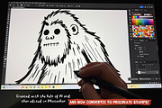 Bigfoot Procreate Stamp Brush Set, a Brush Add-On by Heather Green Designs (Thumbnail 5 of 10)
