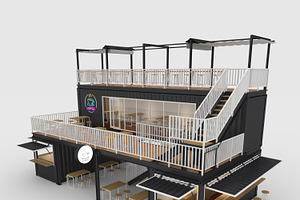 3D Model Container Cafe 2