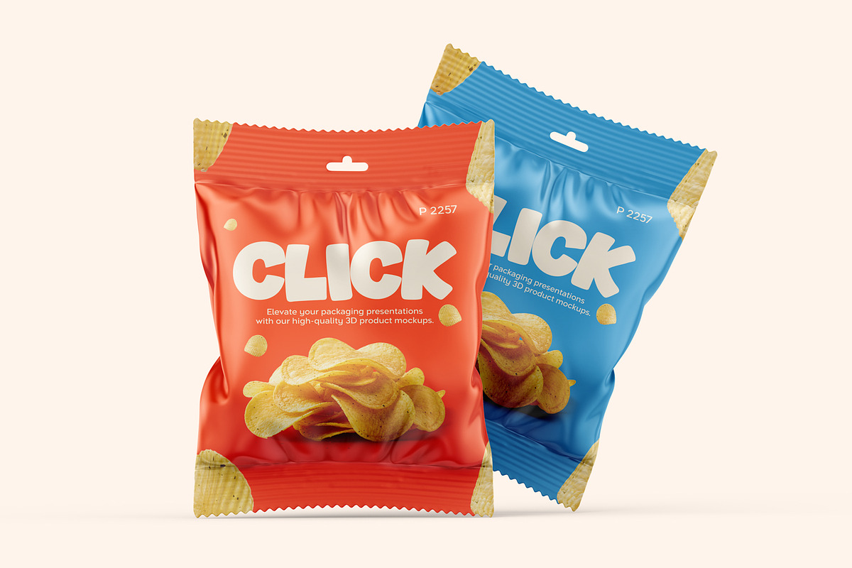 Foil Snack Bag Packaging Mockup, a Packaging Mockup by Ram Studio LLC (Photo 6 of 10)