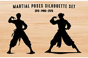 Martial Arts Black Silhouette Set, a Sport Illustration by Gfx Expert Team (Thumbnail 1 of 3)