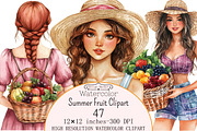 Watercolor Summer Fruit Clipart, a Seasonal Illustration by Design Market (Thumbnail 1 of 5)