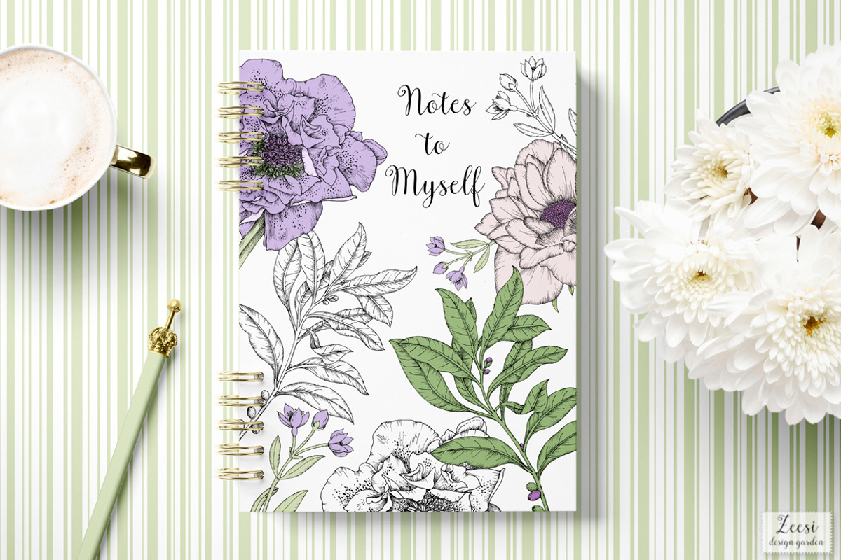 Inked Periwinkle Patterns & Motifs, a Pattern Graphic by Zeesi Design Garden (Photo 5 of 9)